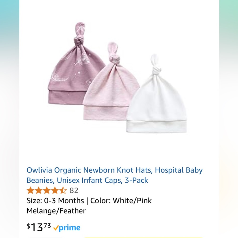 Owlivia Organic Knot Hats Newborn (0-3months)